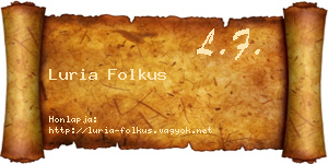 Luria Folkus névjegykártya